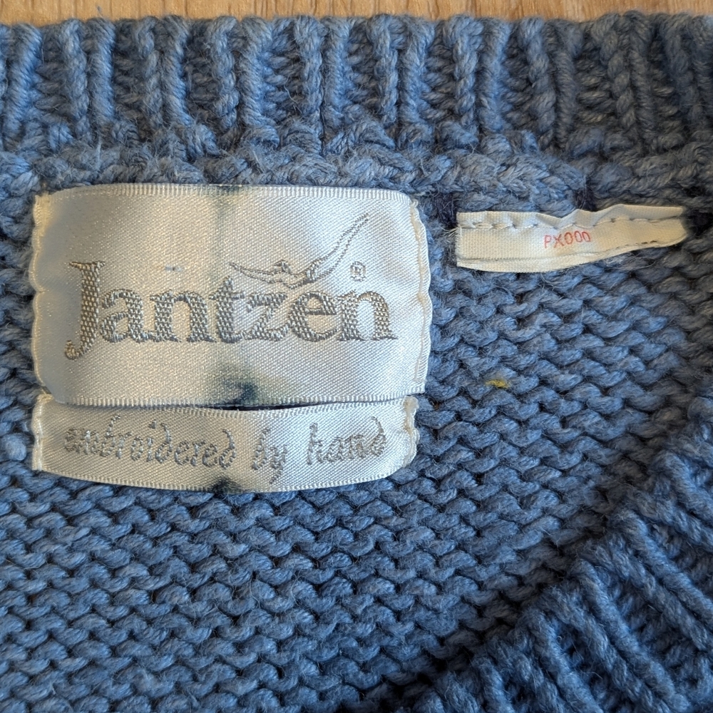 Vintage Jantzen Hand Embroidered Knit Patchwork Christmas Cardigan - Picture 4 of 6